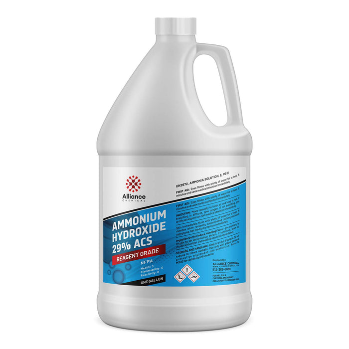 Alliance Chemical Ammonium Hydroxide 29% - ACS Reagent Grade - 1 Gallon - Uses: Cleaning Agent, Fertilizer, Plastics, Rayon, Rubber