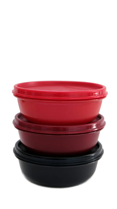 Tupperware Airtight Leakproof Storage Container (Set of 3, 300 ml) Cherry, Ruby, Black, 11155467