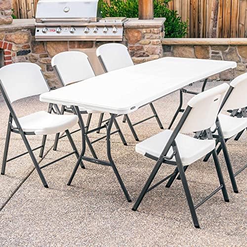 Lifetime 6-Foot Fold in Half Table, Light Commercial, White Granite