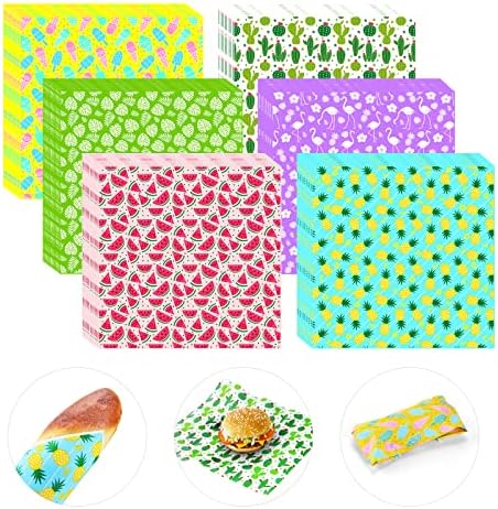 240Pcs Wax Paper Dry Waxed Deli Paper Sheets 12x12 inch Sandwich Wrap Parchment Papers Burger Wrapper Food Wrapping Papers Basket Liner for Food Home Kitchen Picnic Summer Beach Party Favors