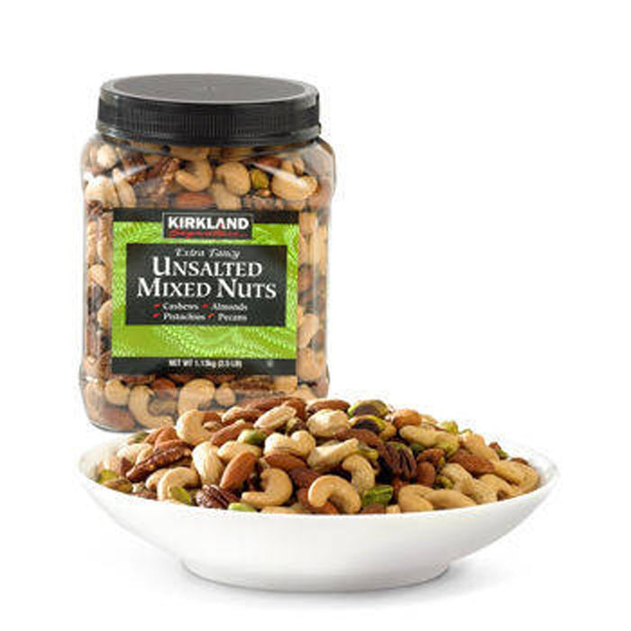 Kirkland Signature Extra Fancy Unsalted Mixed Nuts 2 - 2.5 lb Jar