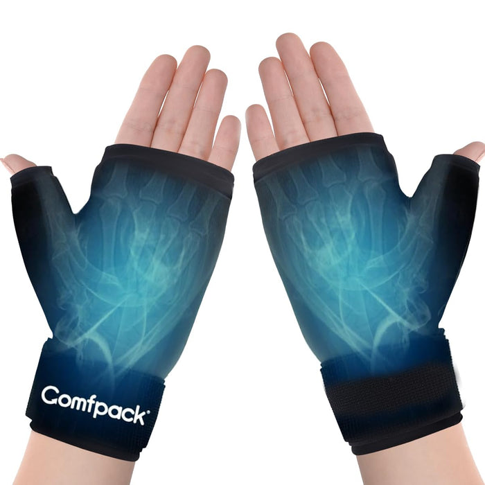 Comfpack Hand Ice Pack Glove for Arthritis, 2PCS Wearable Thumb Ice Pack Wrap, Hot Cold Compress Wrist Ice Pack Wrap for Carpal Tunnel Relief, Pain Relief for Tenosynovitis, Swelling, Surgery