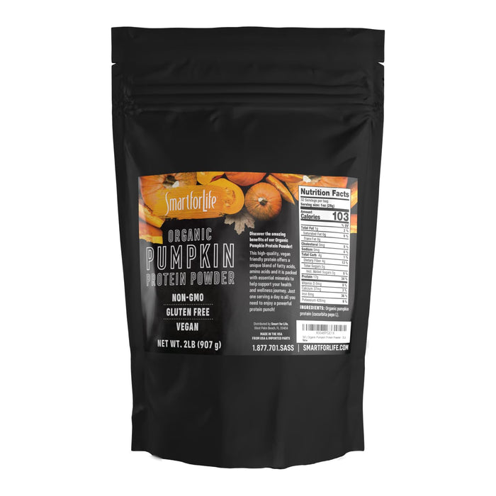 Smart for Life Organic Pumpkin Protein Powder- 2 lb - Vegan Plant-Based Protein Pumpkin Seeds Powder - Gluten-Free Keto Friendly Pumpkin Seed Protein Powder Ideal for Smoothies & Baking
