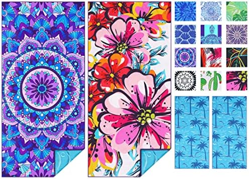 2 Pack Microfiber Thin Beach Towel Lightweight 71x32 Oversized Extra Large Sand Free Towels Quick Dry for Travel Pool Yoga Gym Sports Beach Accessories Vacation Essential Gift