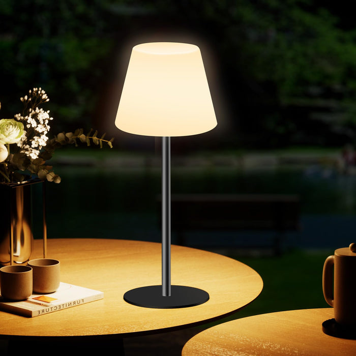 Dansny Outdoor Battery Operated Table Lamp Rechargeable Shower Lamp Waterproof Cordless Table Lamps RGB and 3000K Dimmable Table Lamps Portable Outdoor Lamps for Patio/Indoor/Bathroom.