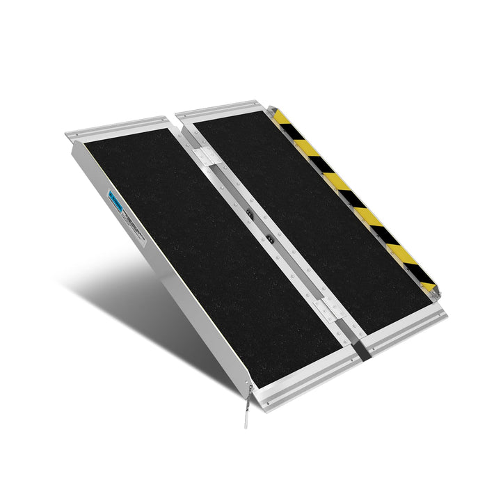 NEOWISM Protable wheelchair ramp 3FT,Non-Slip Folding Aluminum Handicap Ramps,Threshold Ramp for home,Holds up to 600lbs,Wheelchair ramp for steps,Mobility Scooter,Doorways (3FT Useing Height 3-9inch)