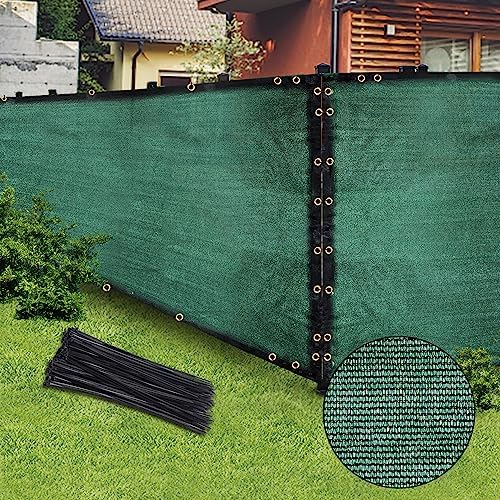 Green 6FT X 50FT Outdoor Privacy Screen Fence & Mesh Shade Net Cover, Ideal for Garden and Backyard - Enhances Privacy for Fencing & Chain Link, Perfect for Patio Privacy Wall, Slats，Freestanding