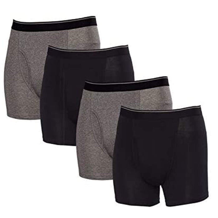 Kirkland Signature Men's Boxer Brief, 4-Pack Gray Medium