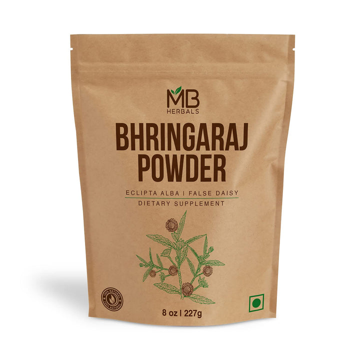 MB Herbals Pure Bhringraj Powder 227g | 8 oz | 0.5 LB | Bhringaraj | 100% Pure Eclipta alba Powder | Hair Care