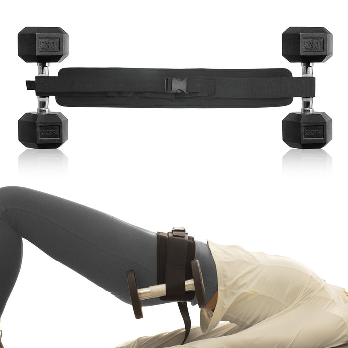 QCBF Exercise Hip Thrust Belt - Easy to Use With Dumbbells, Kettlebells, or Plates, Slip-Resistant Padding that Protects Your Hips For the Gym, Home Workouts