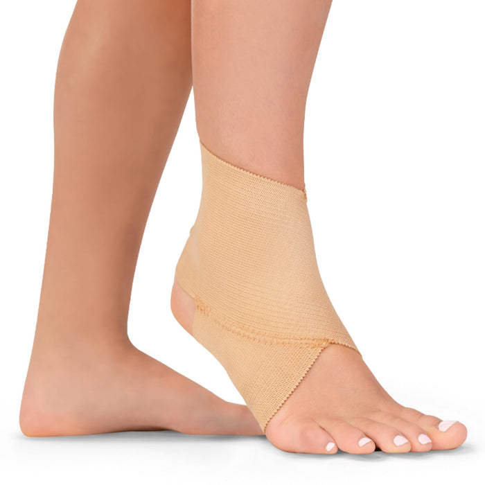 BraceAbility Elastic Ankle Support Brace - Lightweight Slip-on Compression Sleeve for Gymnastics, Dance, Sports, Running, and Sprained Foot Swelling (XL)