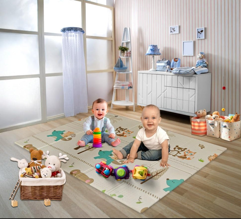 79x71 Reversible Foldable Baby Play Mat for Floor – Extra Large Non-Toxic Foam, Thick-Padded & Waterproof Floor Playpen Mat for Kids (0-12 Months) and Toddlers, Easy to Clean for Indoor & Outdoor Use