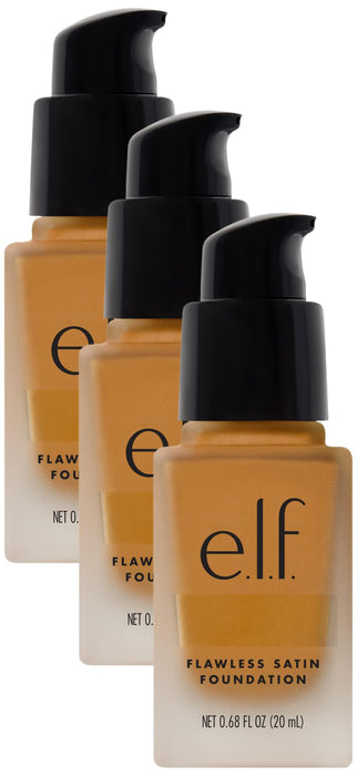 e.l.f. Flawless Finish Foundation, Lightweight & Medium Coverage, Semi-Matte Finish, Suede, 0.68 Fl Oz (20mL) (Pack of 3)