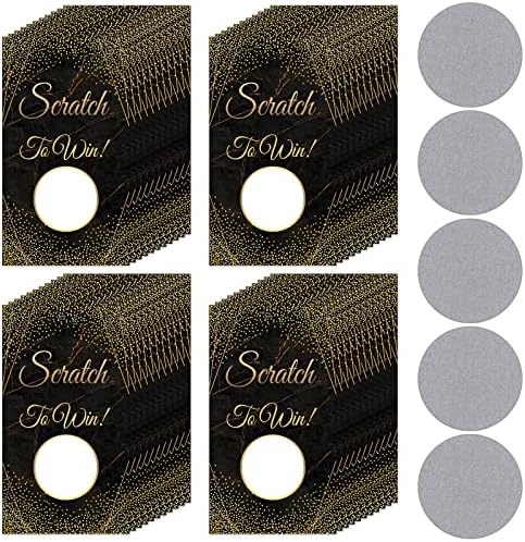 Outus 100 Pieces Gift Certificates Scratch Cards for Small Business Personalized Blank Gift Cards for Holiday, Christmas, Wedding, Birthday, Party Supply(Black)
