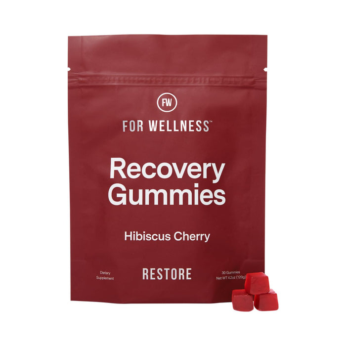 Recovery Gummies - Tart Cherry Gummies for Muscle Recovery - Hibiscus Cherry Flavor with Antioxidants & Electrolytes Combats Soreness, Boosts Energy - Vegan, Non-GMO, Gluten-Free