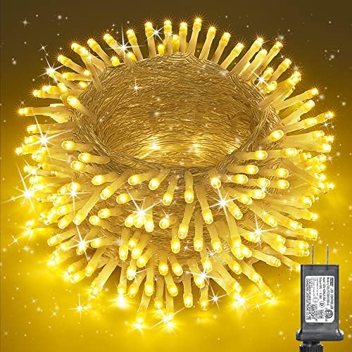Christmas Lights Warm White, 75 Ft 200 LED Christmas String Lights Connectable, 8 Modes, Timer, Waterproof Fairy Twinkle Light for Party, Garden, Patio, Home, Wedings, Holiday, Xmas Tree Decorations