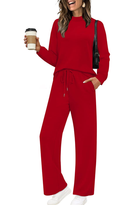 Sampeel Family Christmas Pajamas Matching Sets Winter Clothing for Women Lounge Sets for Women Christmas Sweatshirts Shirts Outfits Fashion Clothing Workout Hoodies Plus Size Red