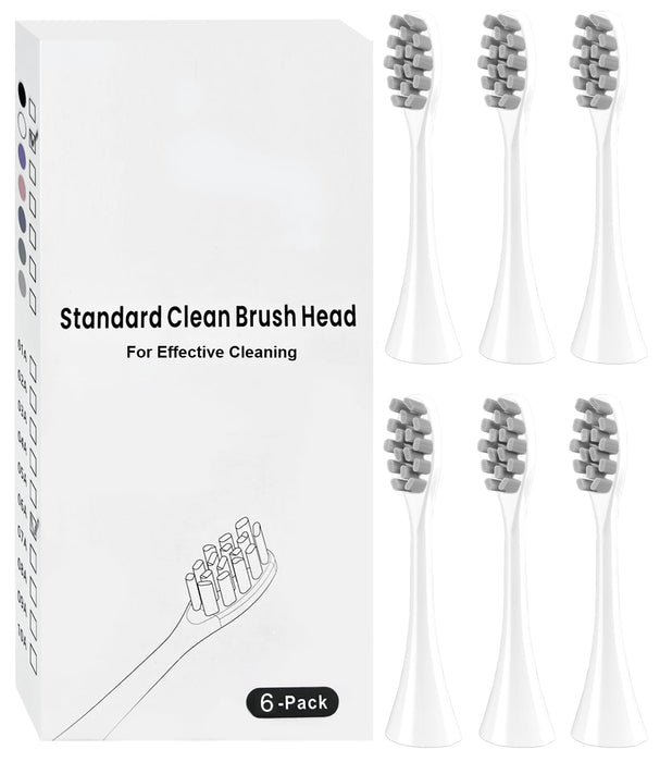 6 Pack Gum Care Replacement Brush Heads Compatible with Suri Electric Toothbrush for Suri Replacement Toothbrush Heads, White