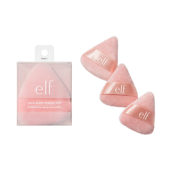 e.l.f. Halo Glow Powder Puff Set, Includes Full-Sized Powder Puff & Pack of 3 Pinkie Puffs