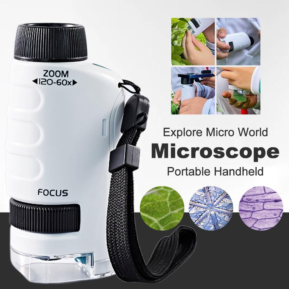 Mini Disposable Microscope Mini Portable Microscope Handheld, 2025 Pocket Microscopes Outdoor Ind ...
