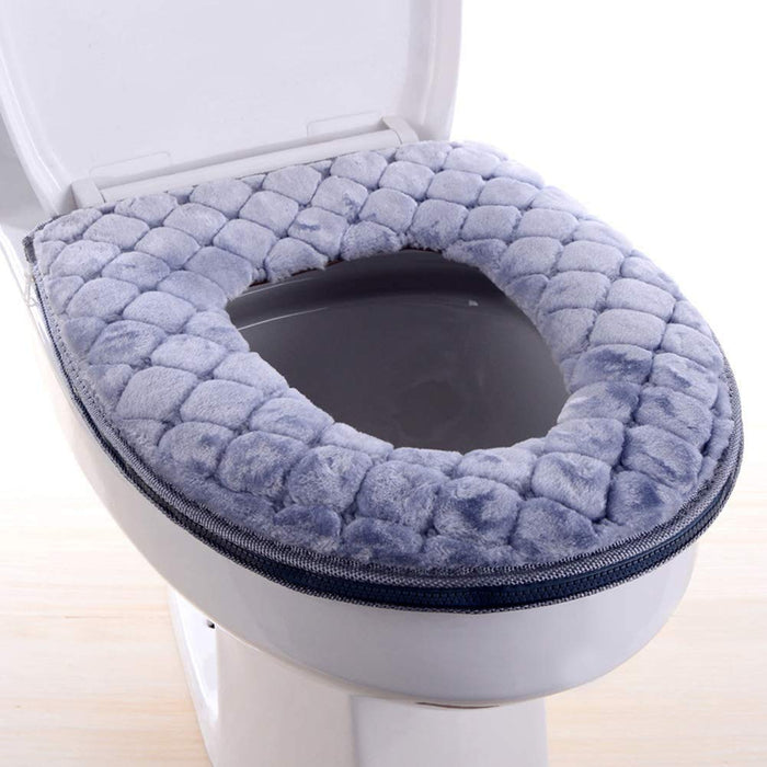 WDSHCR Toilet Seat Cushion - Soft, Thicker, Warmer Washable Covers with Zipper - Home Reusable (Gray)