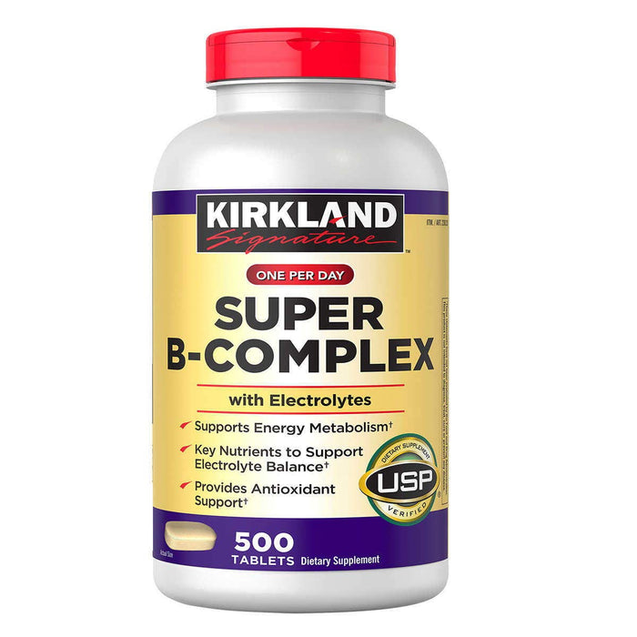 Kirkland Signature Super B-Complex with Electrolytes, 500 Tablets (2 Pack)