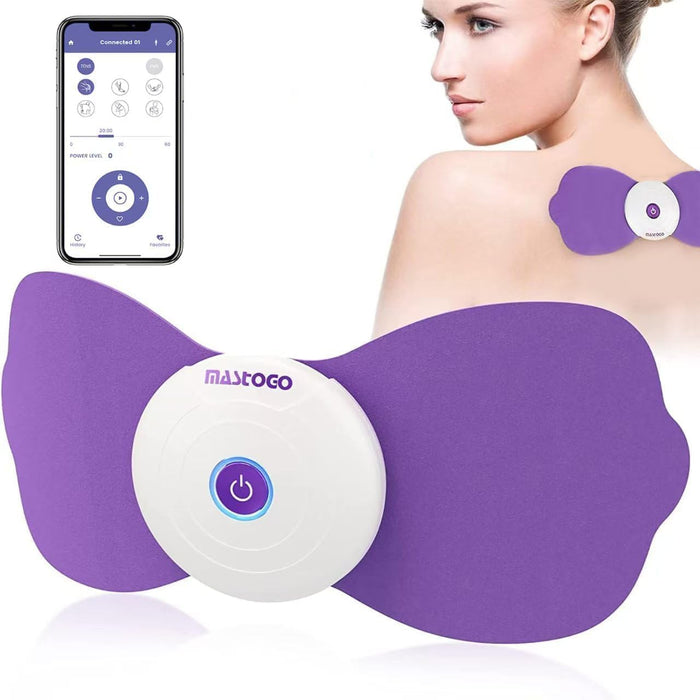 MASTOGO Wireless TENS & EMS Unit Back Pain Relief Massager - APP Controlled Bluetooth EMS Muscle Stimulator Machine for Back Shoulder Leg Neck Pain Relief