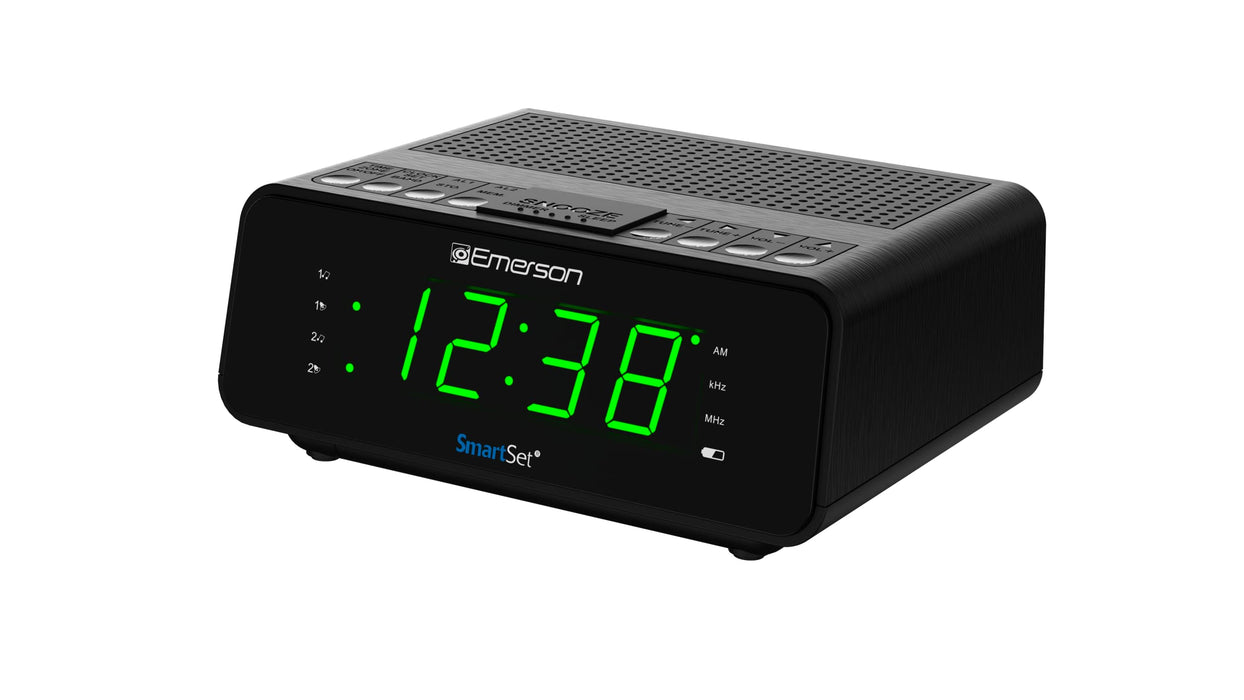 EMERSON SmartSet Alarm Clock Radio with AM/FM Radio, Dimmer, Sleep Timer and .9" LED Display, CKS1900 (Black)GET 20% OFF STOREWIDE!
