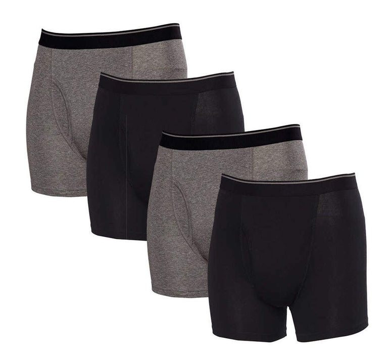 Kirkland Signature Men's Boxer Brief, 4-Pack - Black-Gray X-Large