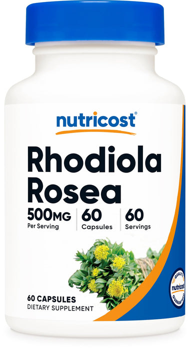 Nutricost Rhodiola Rosea 500mg, 60 Vegetarian Capsules - Gluten Free and Non-GMO Rhodiola Rosea Supplement