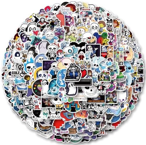 200Pcs GMVAESKY Undertale Stickers - Waterproof Vinyl Cute Stickers for Water Bottles, Laptops, DIY Decoration, Scrapbooks, Skateboards, Phones, Halloween, Christmas, Parties