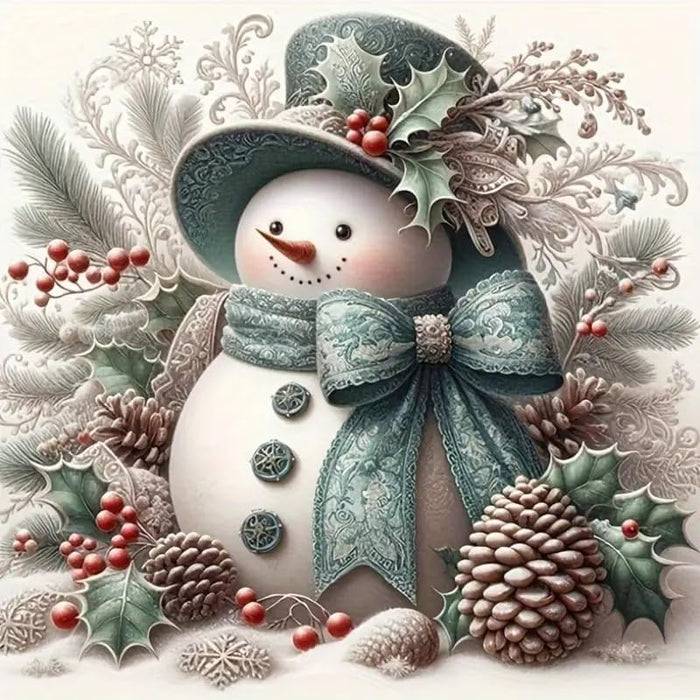 Christmas Diamond Art Kits for Adults - Christmas Snowman Diamond Painting Kits for Beginner, 5D Full Drill Diamonds Art Crafts for Adults Home Wall Decor Gifts 12x12In