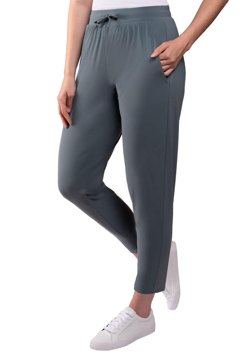 KIRKLAND Signature Women's Quick-Dry High Rise Active Pants (US, Alpha, Small, Regular, Regular, Blue)