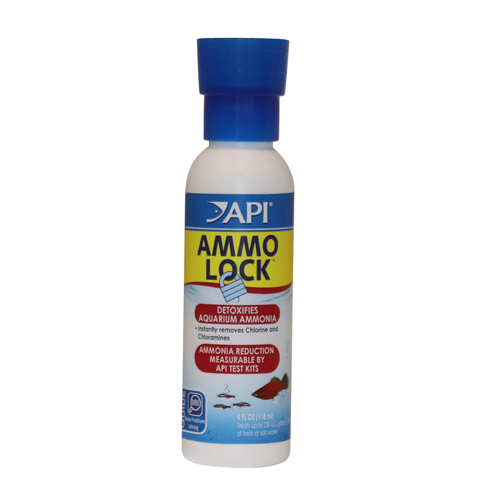 API Ammo Lock Freshwater and Saltwater Aquarium Ammonia Detoxifier 4-Ounce Bottle, AMMO LOCK, 4 OZ