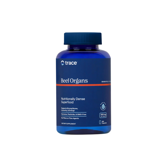 Trace Minerals Beef Organ, 600mg - Bone & Energy Health Support Supplement - Nutritional Supplement Aids Healthy Organs - Healthy Hearth & Immunity Support with Minerals - 180 Capsules (30 Servings)