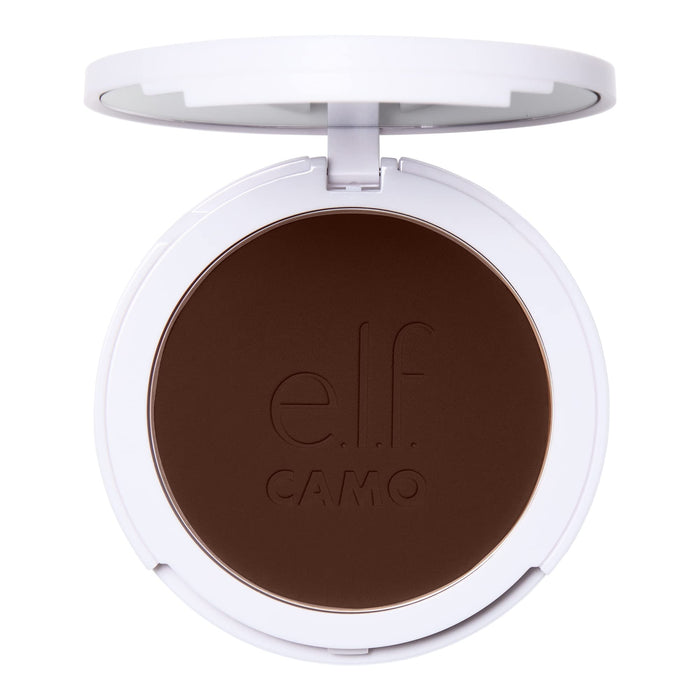 e.l.f. Camo Powder Foundation, Lightweight, Primer-Infused Buildable & Long-Lasting Medium-to-Full Coverage Foundation, Rich 660 N