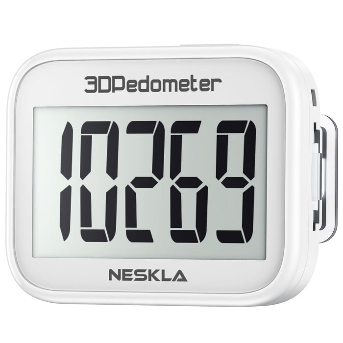 NESKLA 3D Pedometer for Walking, Simple Step Counter with Large Digital Display, Step Tracker with Removable Clip Lanyard, Accurately Track Steps for Men Women Kids Adults Seniors