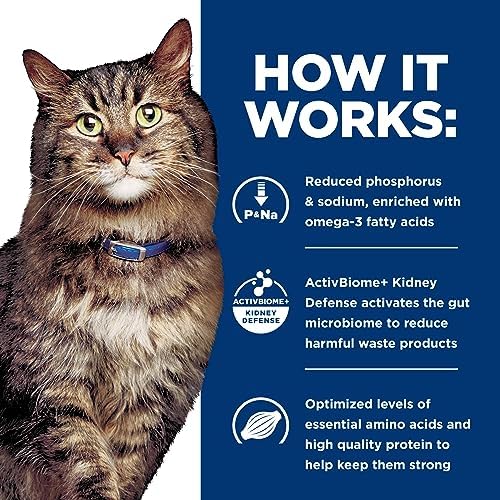 Hill's Prescription Diet k/d Early Support Kidney Care Chicken Flavor Dry Cat Food, Veterinary Diet, 4 lb. Bag
