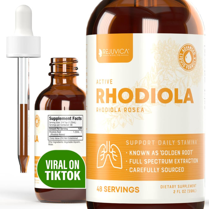 Active Rhodiola - Rhodiola Root Extract with Natural Occuring Rosavins, Liquid Delivery for Better Absorption - Supports Energy Levels and Stress Relief