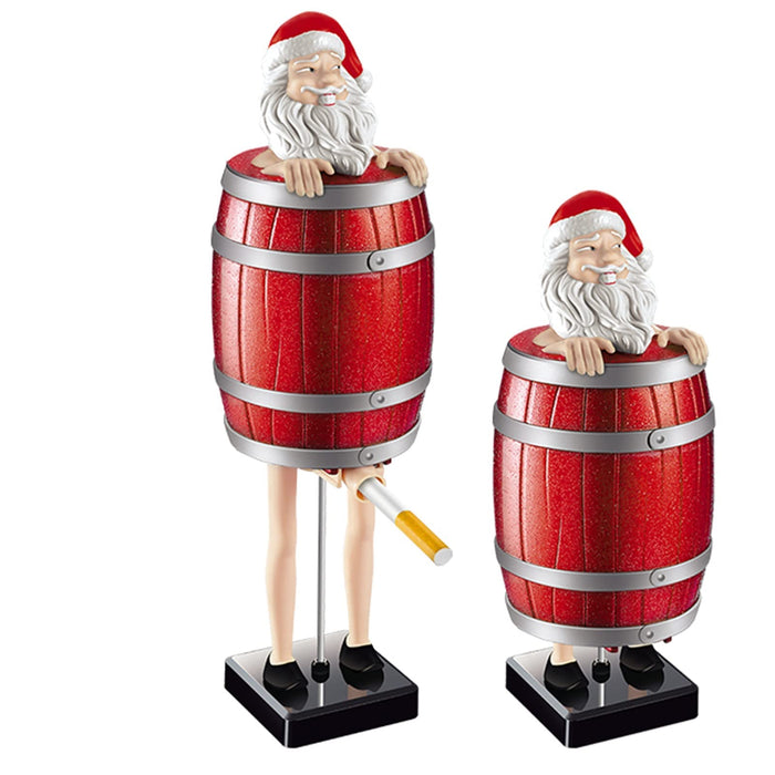 CHUBEI Funny Santa Claus in The Wooden Barrel Cigarette Dispenser Pop Up, Case Figurines Statue for Christmas Party Home Decor, Box, Holder Prank Toy Gift Man (Santa Claus)