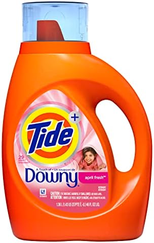 Tide Plus Downy Laundry Detergent Liquid Soap, April Fresh, 46 Fl Oz 29 Loads, 46 Fl Oz