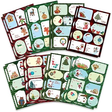 138PCS Christmas Tags Sticker Christmas Gift Labels Stickers, Xmas to from Christmas Sticker Name Tags, Name Tags Labels for Christmas Gift Wrapping,Holiday Present Label