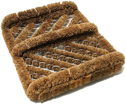 Rubber-Cal "Herringbone" Coir Boot Scraper Brush, 2.5 by 12 by 13-Inch (10-100-009), Tan