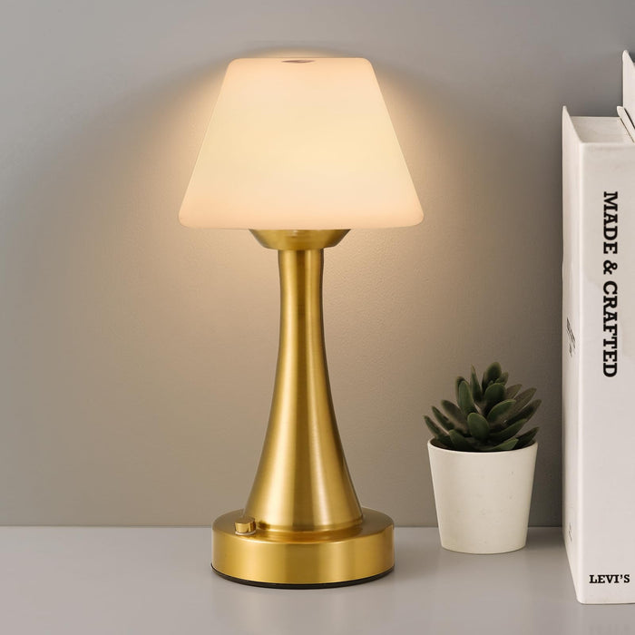 URLIGHTS LED Cordless Rechargeable Battery Table Lamp,Shower Lamp Waterproof,Touch Stepless Dimmable Nightstand Lights,Portable Night Lights for Outdoor Patio Camping Restaurant Home Bar Living Room