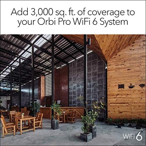 NETGEAR Orbi Pro WiFi 6 Tri-Band Mesh Add-on Satellite for Business or Home with 6Gbps Speed (SXS80) | Coverage up to 3,000 sq. ft. | Requires Orbi Pro WiFi 6 Router (Renewed)