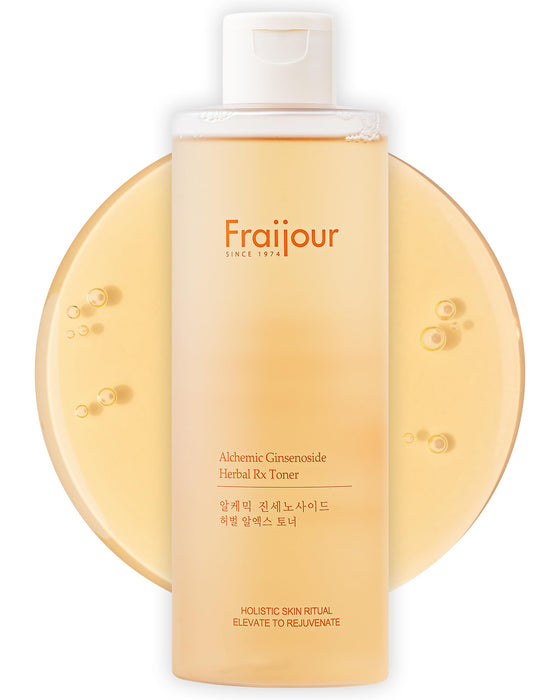 Fraijour Alchemic Ginsenoside Herbal Rx Toner – Hydrating Facial Toner with Ginsenoside, Ectoin & 11 Fermented Extracts, Boosts Moisture & Skin Barrier, Preps & Revives Dull Skin, 8.45 fl. oz.