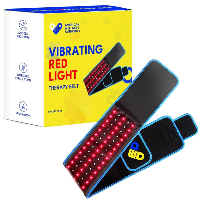 Red Light Therapy Belt for Back with Infrared & Vibration Flexible Wrap with Heat & Deep Penetrating LEDs for Targeted Relief
