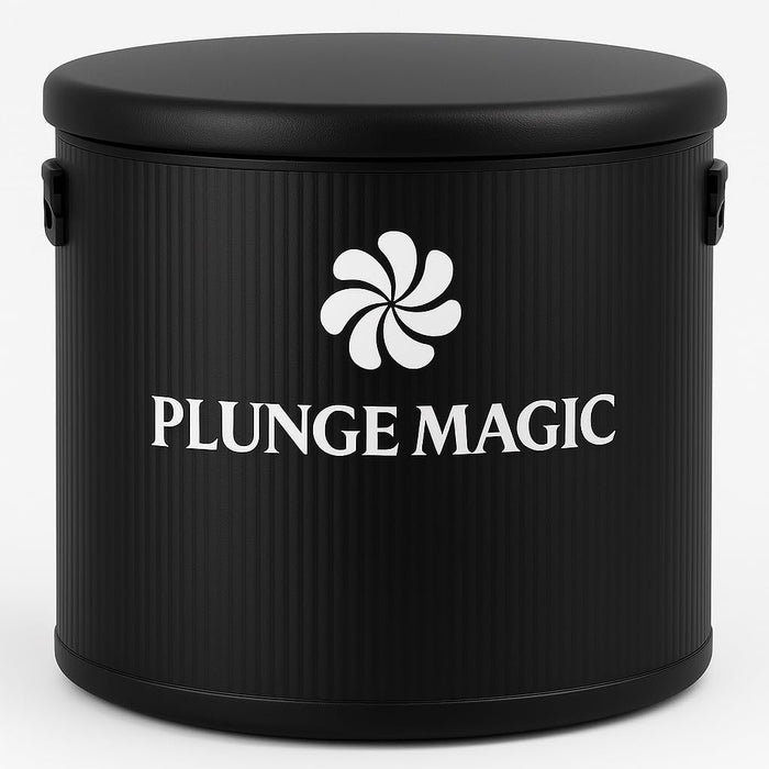 PLUNGE MAGIC Ultimate Cold Plunge Tub Inflatable Ice Bath Tub With Cover for Athletes Portable & XL Size, Water Chiller Compatible (Black - Round)