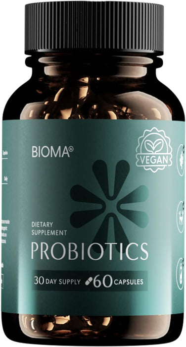 BIOMA Probiotics for Digestive Health, 3 in 1 Gut Health Probiotics and Prebiotics/Postbiotics, Slow Release Synbiotic Probiotic Capsules for Complete Gut Harmony Probiotic Multi Enzyme (60 Caps)About this itemGET 20% OFF STOREWIDE!