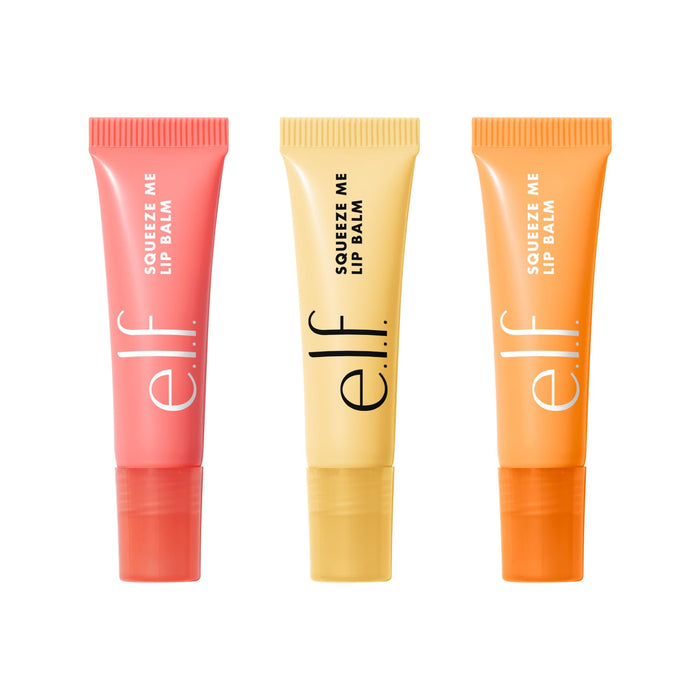 e.l.f. Squeeze Me Lip Balm Trio, Set of 3, Includes Strawberry, Vanilla Frosting & Peach